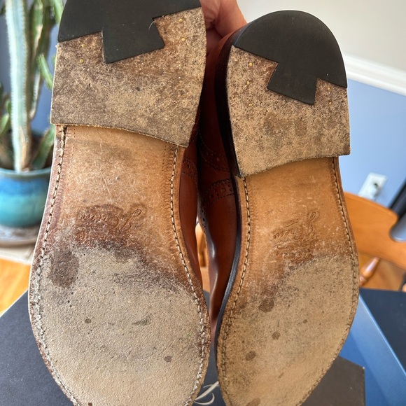 J. Crew Semi-Brogues quality Leather in English Tan Men’s size 10.5 - Picture 7 of 12